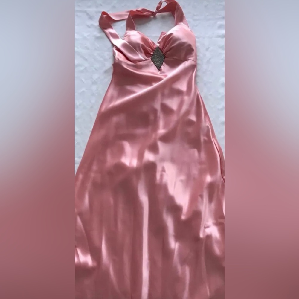 Evening Long Dress in Soft Pink/Salmon Size:S 🇺🇸